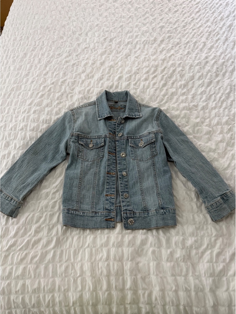 Vintage Younique Y2K Women's Light Blue Denim Jacket
